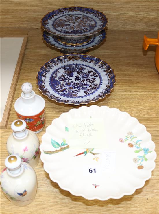 A Bacchus jug, a part dessert set, Toby jugs etc